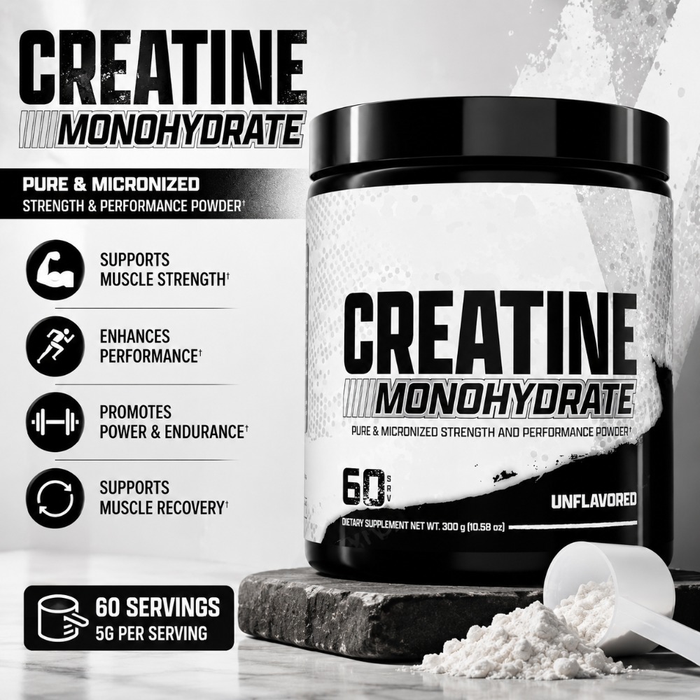 Creatine Monohydrate Powder - Créatine monohydrate micronisée en poudre 300g