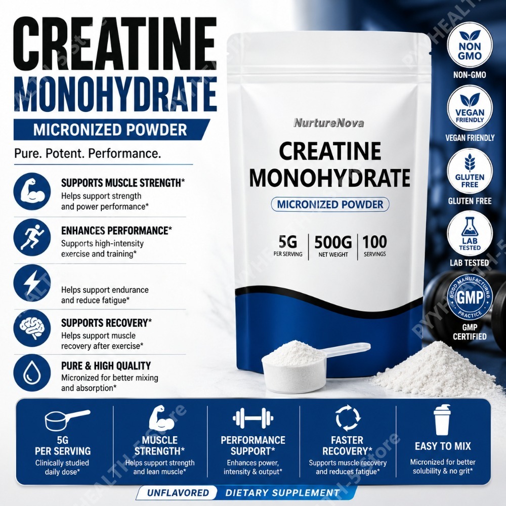 Creatine Monohydrate Powder - Créatine monohydrate micronisée en poudre 500g,