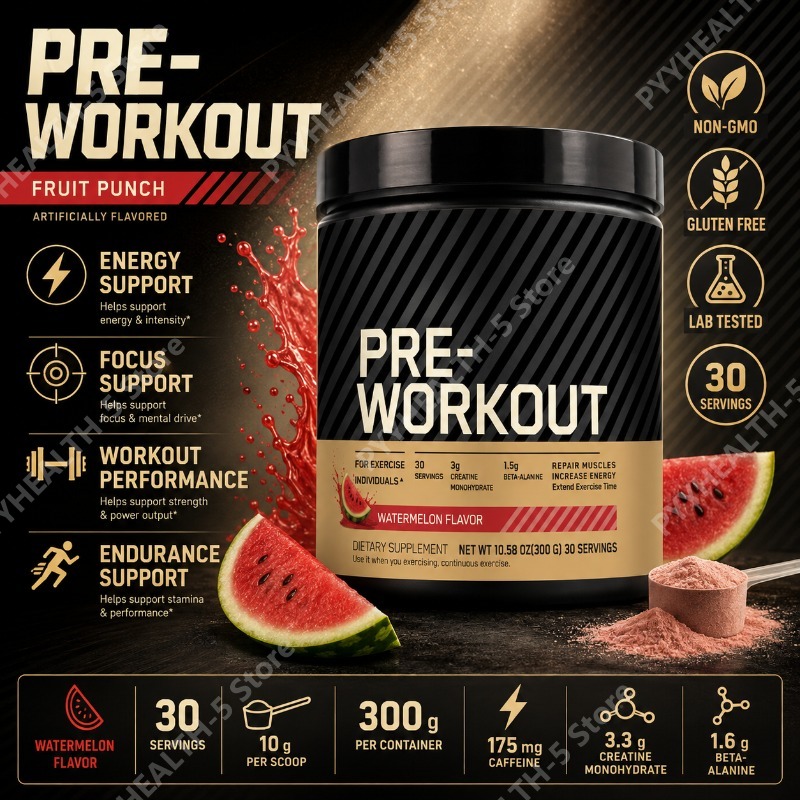 Creatine Monohydrate Powder - Poudre pré-entraînement avec créatine, bêta-alanine, L-citrulline,