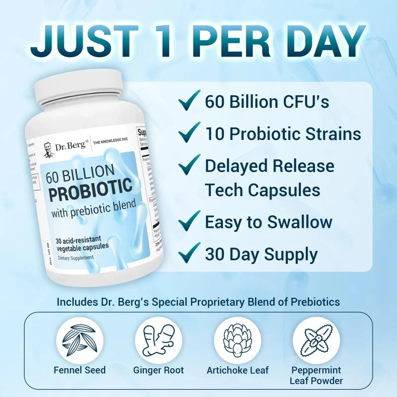 Dr. Berg-Capsules probiotiques - Probiotic 60 Billion avis et prix